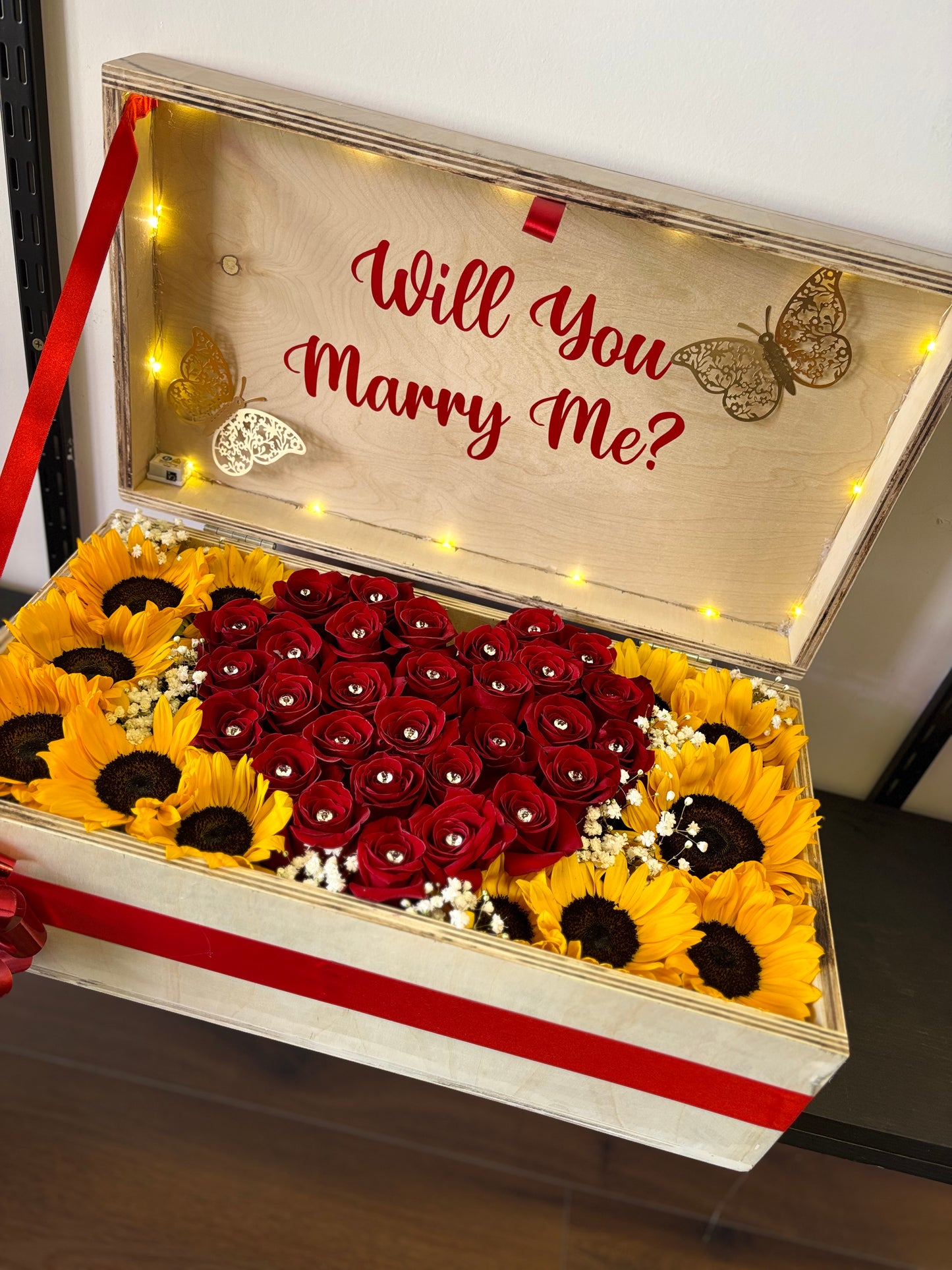 Rose & Sunflower Box Arrangement