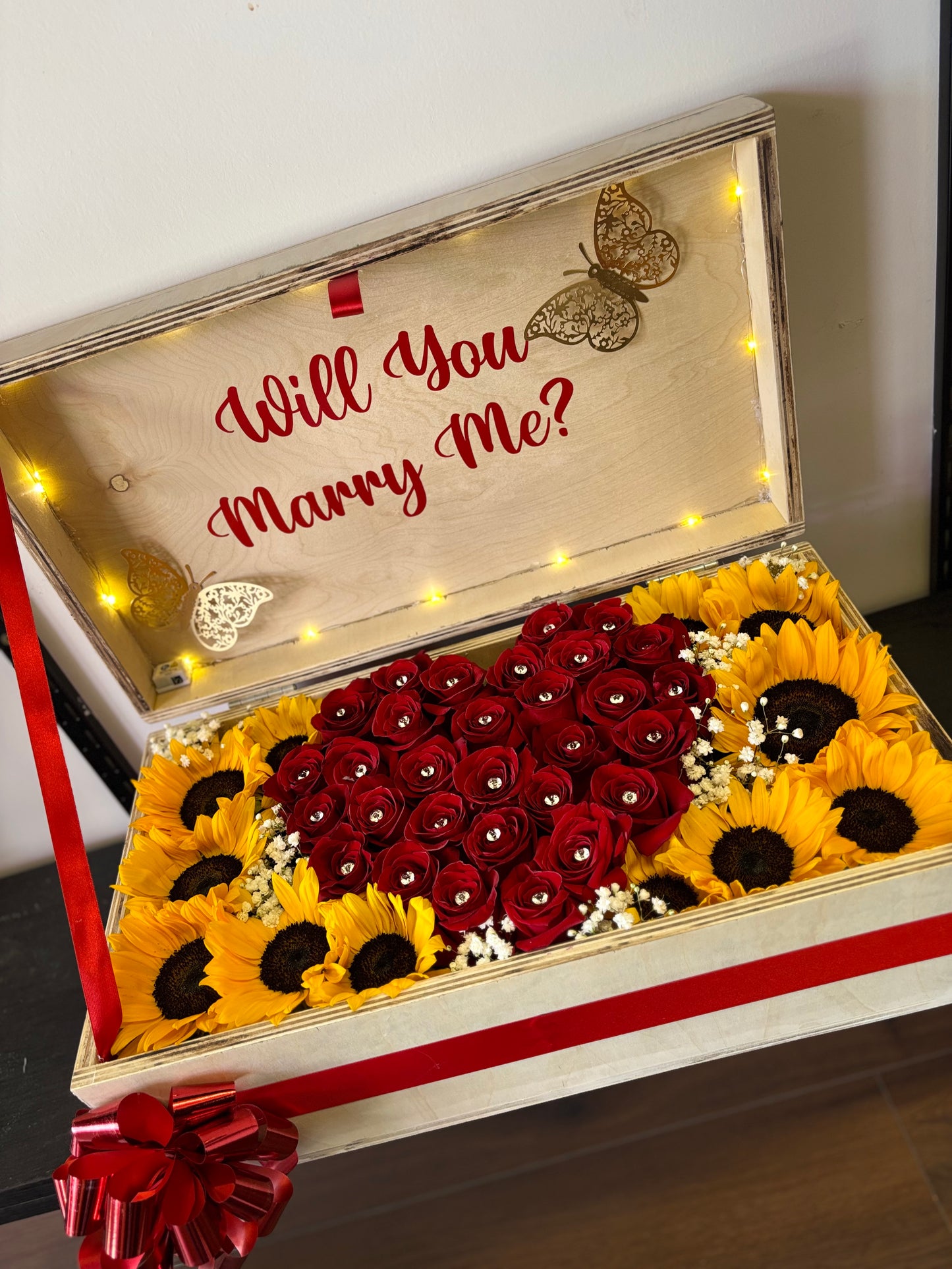 Rose & Sunflower Box Arrangement