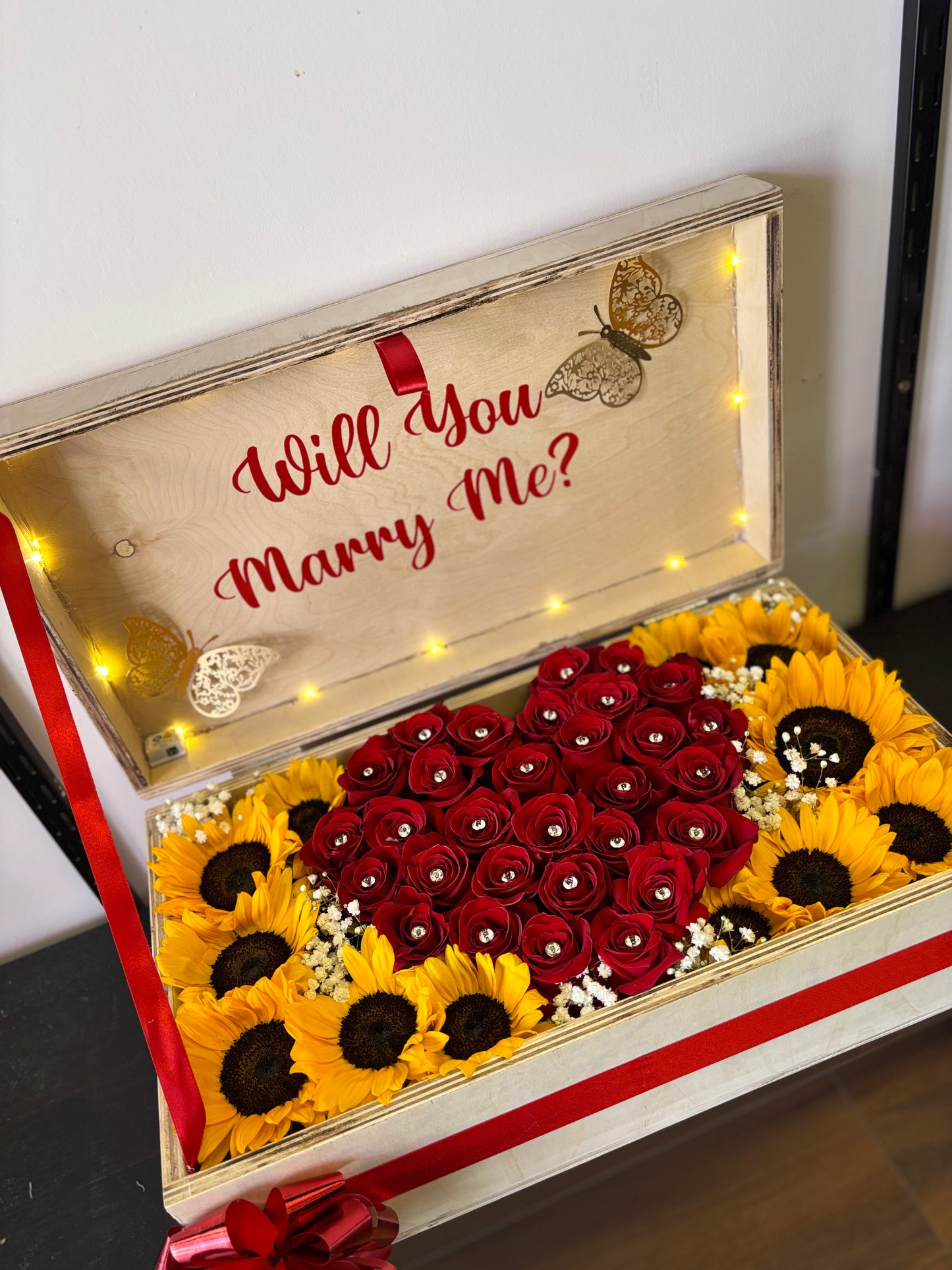 Rose & Sunflower Box Arrangement