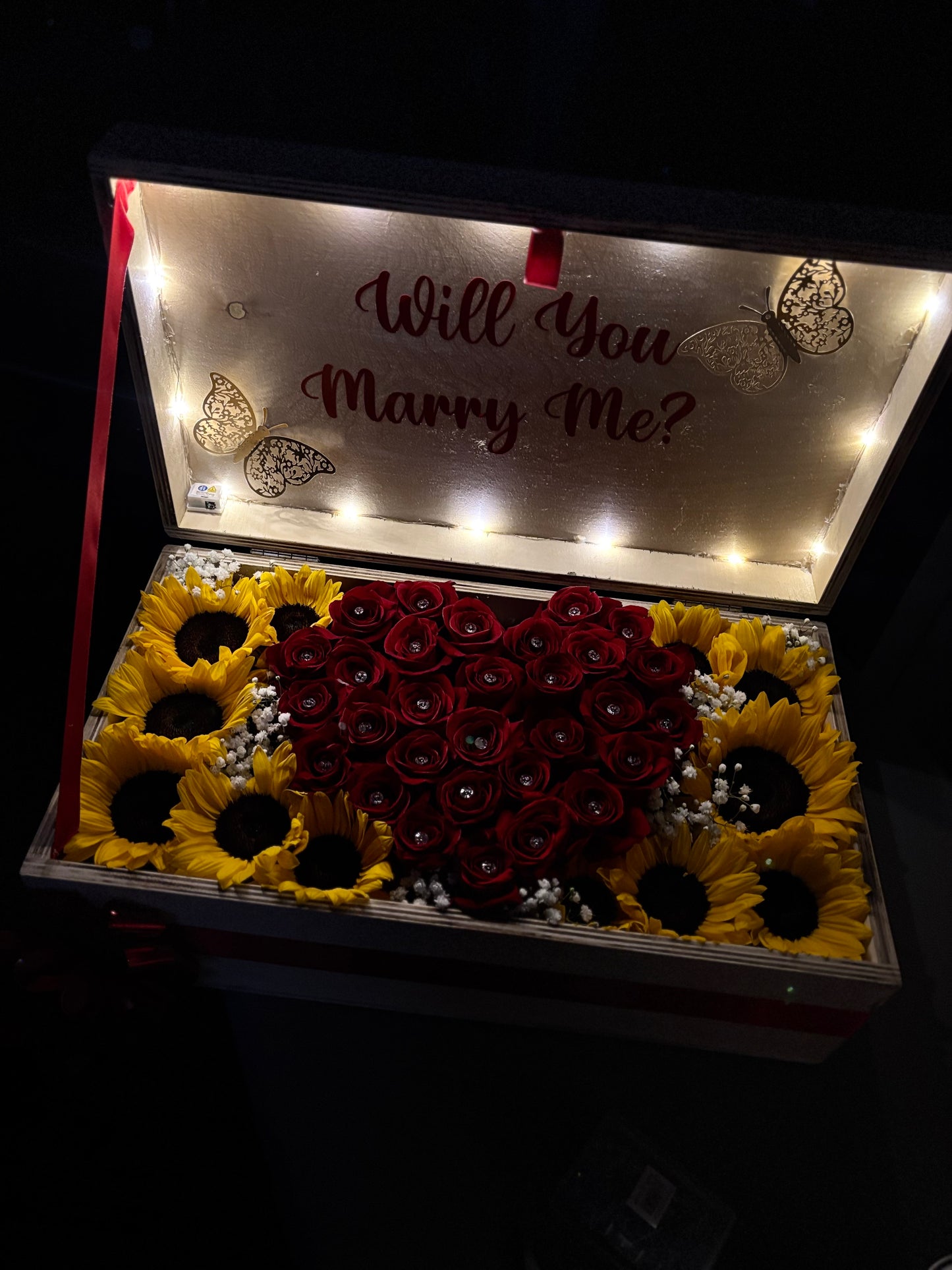 Rose & Sunflower Box Arrangement