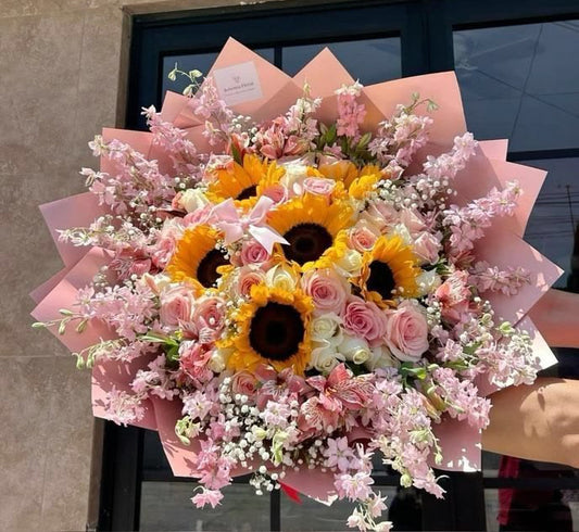 Sunflower Pink Bouquet 🌻🌸