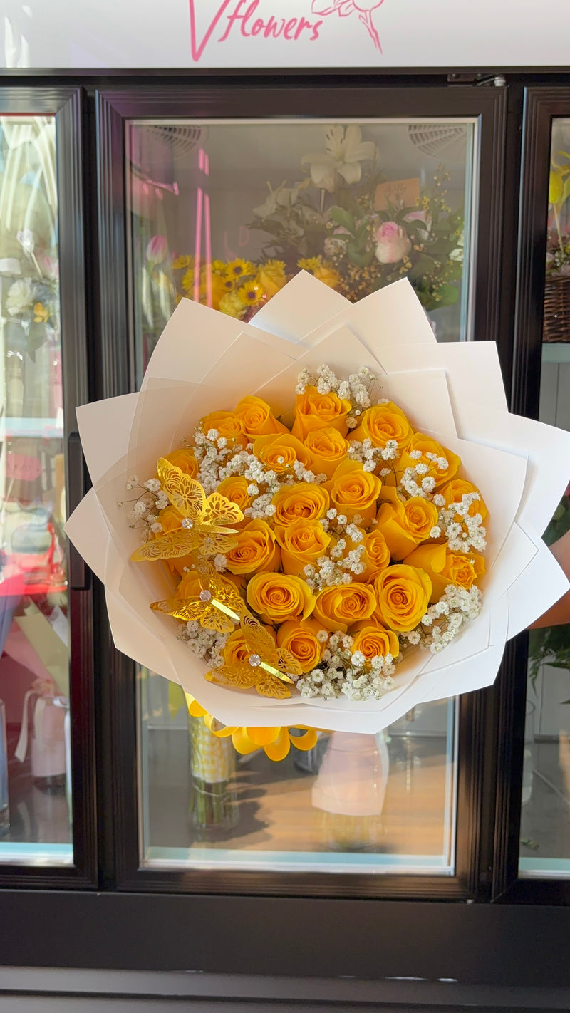 25 Yellow Roses